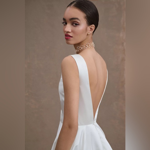 NWT Anthropologie Wtoo by Watters Jaya V-Neck Taffeta A-Line Wedding Gown BHLDN - Picture 3 of 10